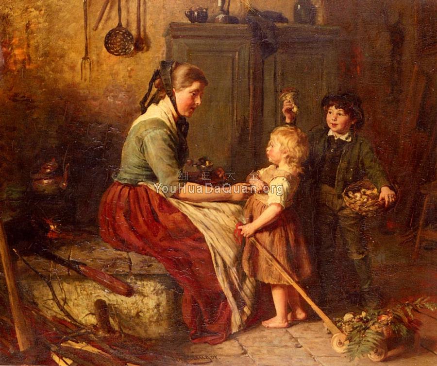 The Mushroom Gatherers - 菲利克斯·施莱辛格